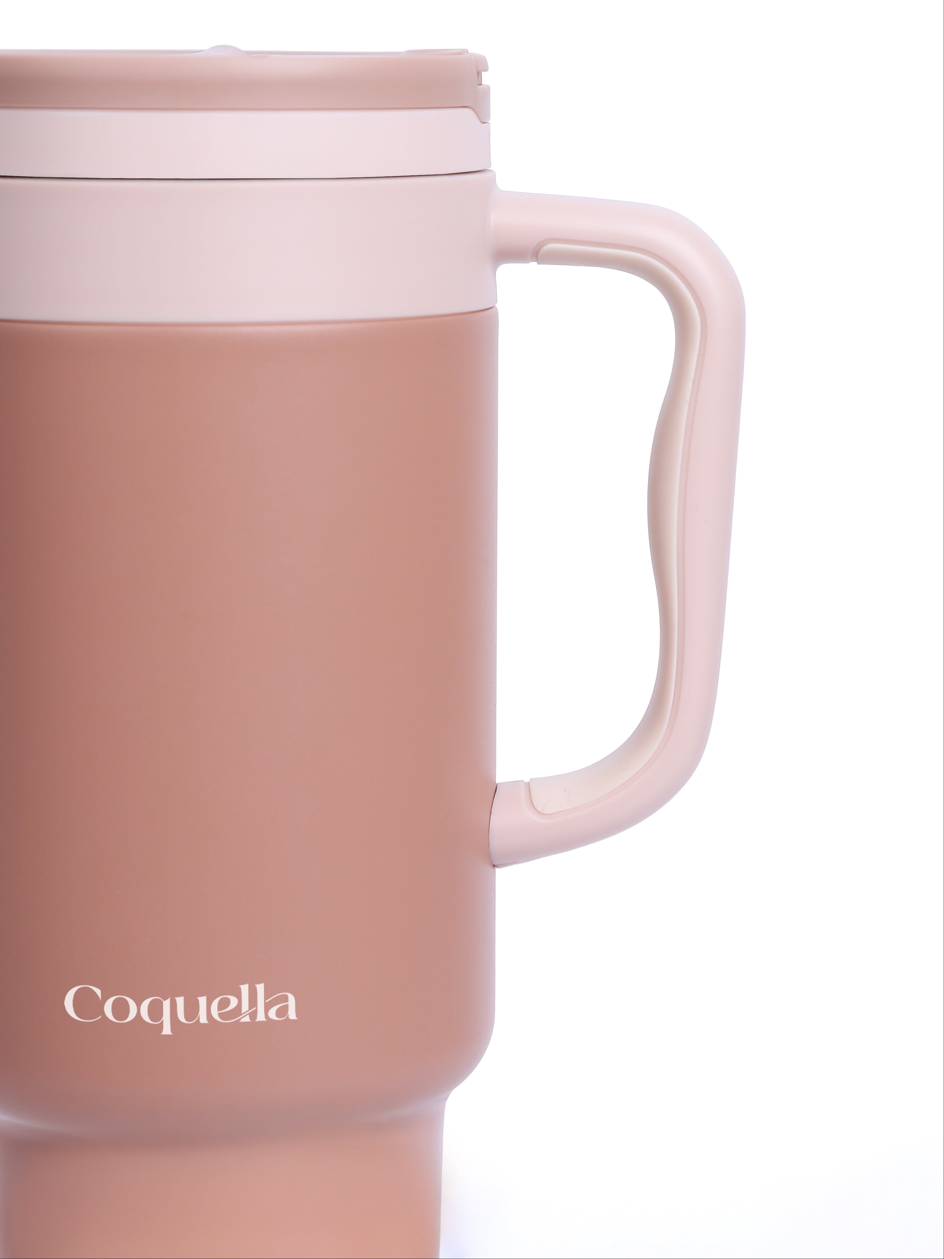 BROWNIE - Stainless Steel Push-Button Lid Tumbler with Handle 40oz