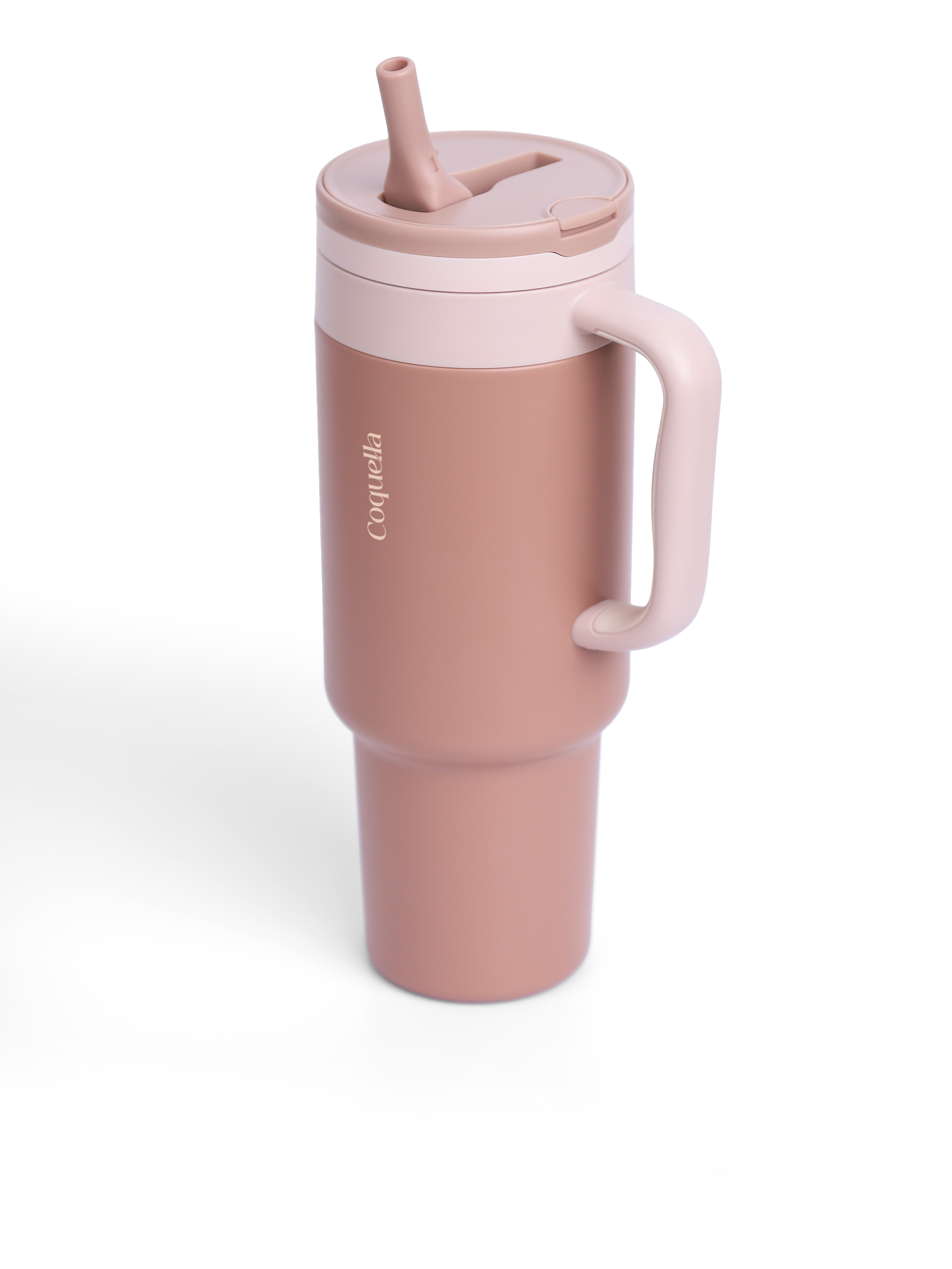 BROWNIE - Stainless Steel Push-Button Lid Tumbler with Handle 40oz