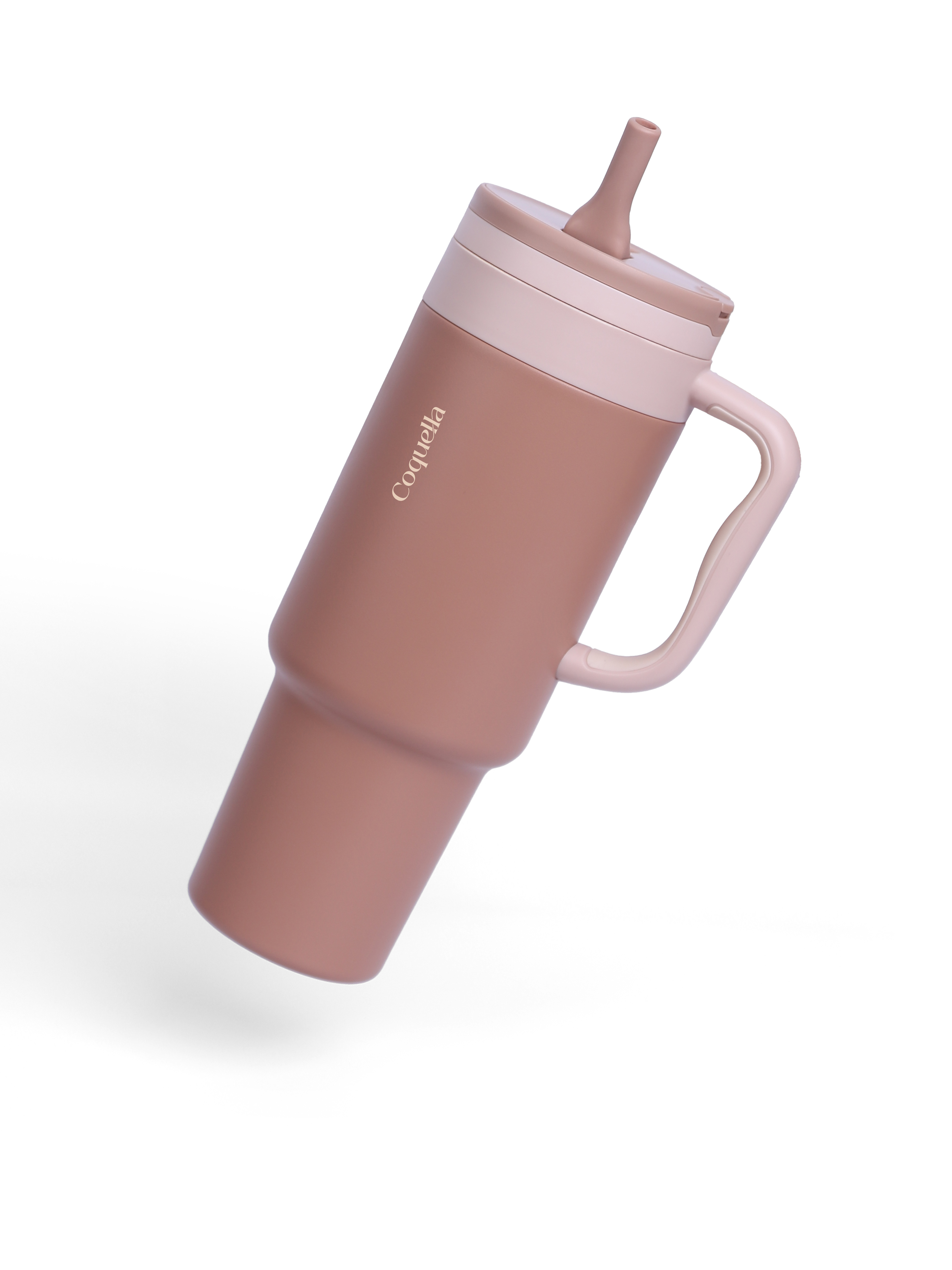 BROWNIE - Stainless Steel Push-Button Lid Tumbler with Handle 40oz