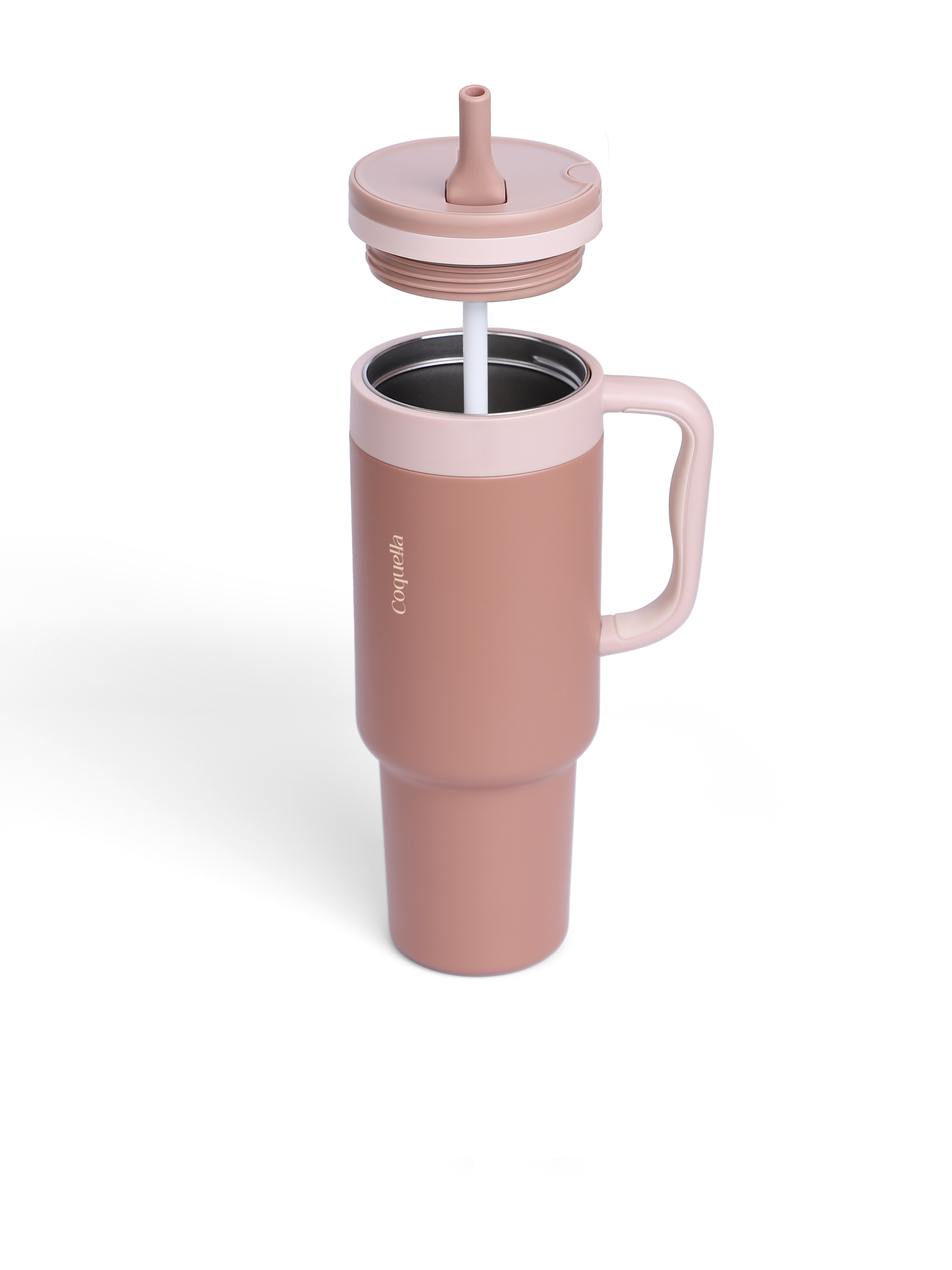 BROWNIE - Stainless Steel Push-Button Lid Tumbler with Handle 40oz